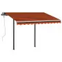 Tenda Automatica con Sensore Vento LED 3x2,5cm Arancio Marrone