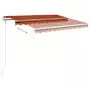 Tenda Automatica con Sensore Vento LED 3x2,5cm Arancio Marrone