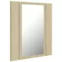 Armadietto a Specchio con Luci LED Rovere Sonoma 40x12x45 cm