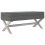 Sgabello Portaoggetti Grigio Scuro 110x45x49 cm in Tessuto