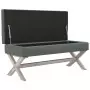 Sgabello Portaoggetti Grigio Scuro 110x45x49 cm in Tessuto