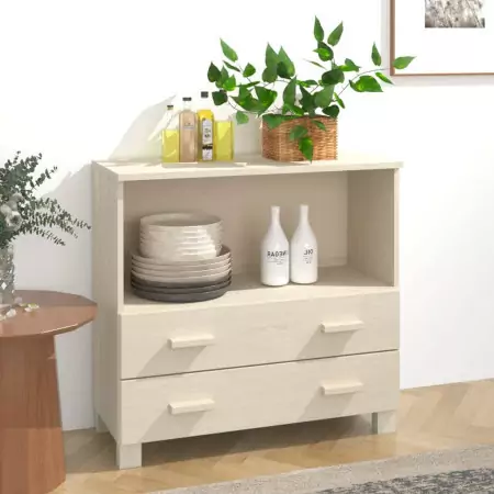 Credenza Miele 85x35x80 cm in Legno Massello di Pino