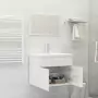 Set Mobili da Bagno 2 pz Bianco Lucido in Truciolato