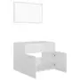 Set Mobili da Bagno 2 pz Bianco Lucido in Truciolato