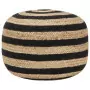 Pouf Lavorato a Mano Nero 45x30 cm in Juta