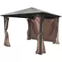 Gazebo con Tenda Marrone in Alluminio 300 x 300 cm