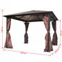 Gazebo con Tenda Marrone in Alluminio 300 x 300 cm