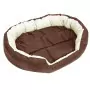 Cuscino per Cani Reversibile Lavabile Marrone Crema 110x80x23cm