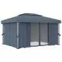 Gazebo con Tende 4x3 cm Antracite Alluminio