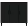 Credenza Nera 90x34x80 cm in Legno Multistrato