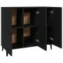 Credenza Nera 90x34x80 cm in Legno Multistrato