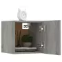 Armadietti TV Montati a Parete 2pz Grigio Sonoma 30,5x30x30 cm