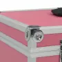 Valigia per Cosmetici 37x24x40 cm Rosa in Alluminio