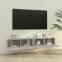 Mobili TV Parete 2pz Grigio Sonoma 100x30x30 Legno Multistrato