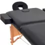 Lettino Massaggio Pieghevole a 2 Zone Imbottitura 10 cm Nero