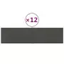 Pannelli Murali 12 pz Grigio Scuro 60x15 cm Tessuto 1,08 m²