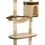 Albero Gatti Tiragraffi in Sisal a Muro 194 cm Beige e Marrone