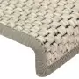 Tappeti Autoadesivi Scale Aspetto Sisal 15 pz 65x25 cm Beige