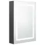 Armadietto Bagno con Specchio e LED Grigio 50x13x70 cm