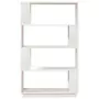 Libreria/Divisorio Bianco 80x25x132 cm Legno Massello di Pino