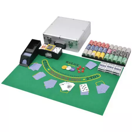 Set da Poker/Blackjack con 600 Chips Laser Alluminio