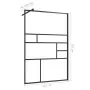 Parete Doccia Walk-in in Vetro Trasparente ESG Nera 115x195 cm