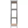 Scaffale Argento 80x40x160 cm Acciaio e MDF