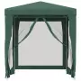 Tenda per Feste con 4 Pareti Laterali in Rete Verde 2x2 m HDPE