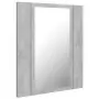 Armadietto a Specchio con Luci LED Grigio Cemento 40x12x45 cm