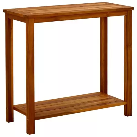 Tavolo Consolle da Giardino 80x35x75cm Legno Massello di Acacia