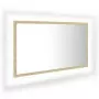 Specchio da Bagno LED Rovere Sonoma 80x8,5x37 cm in Truciolato