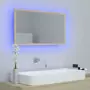 Specchio da Bagno LED Rovere Sonoma 80x8,5x37 cm in Truciolato