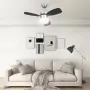 Ventilatore Soffitto con Luce e Telecomando 76 cm Marrone Scuro