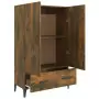 Credenza Rovere Fumo 70x31x115 cm in Legno Multistrato