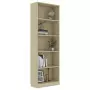 Libreria a 5 Ripiani Rovere Sonoma 60x24x175 cm in Truciolato