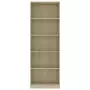 Libreria a 5 Ripiani Rovere Sonoma 60x24x175 cm in Truciolato