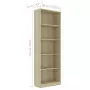 Libreria a 5 Ripiani Rovere Sonoma 60x24x175 cm in Truciolato