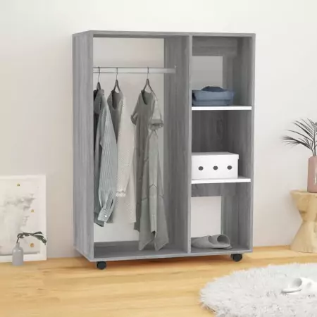 Armadio Grigio Sonoma 80x40x110 cm in Legno Multistrato