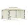 Gazebo con Rete 300x400x265 cm Crema