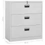 Armadio Classificatore Grigio Chiaro 90x46x103 cm in Acciaio