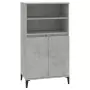 Credenza Grigio Cemento 60x36x110 cm in Legno Multistrato