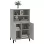 Credenza Grigio Cemento 60x36x110 cm in Legno Multistrato