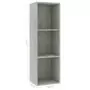 Libreria/Mobile TV Grigio Cemento 36x30x114 cm in Truciolato