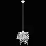 Lampadario da Soffitto Foglie e Paillette 21,5 x 30 cm Argento