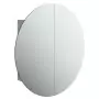 Armadio da Bagno con Specchio Rotondo e LED Grigio 54x54x17,5cm