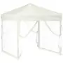 Tenda per Feste Pieghevole con Pareti Laterali Crema 2x2 m