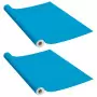 Pellicole Autoadesive per Mobili 2 pz Azzurre 500x90 cm PVC