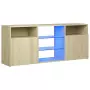 Mobile Porta TV con Luci LED Rovere Sonoma 120x30x50 cm