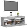 Mobile Porta TV con Luci LED Grigio Cemento 120x35x40 cm