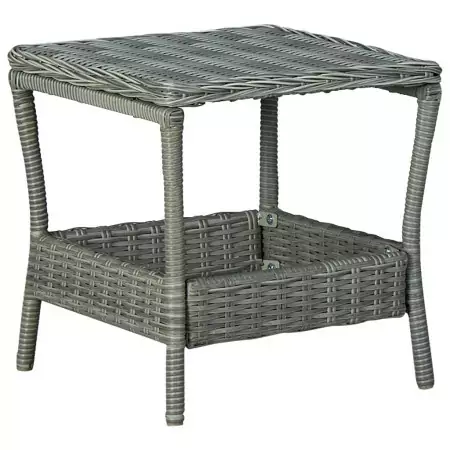 Tavolo da Giardino Grigio Chiaro 45x45x46,5 cm in Polyrattan